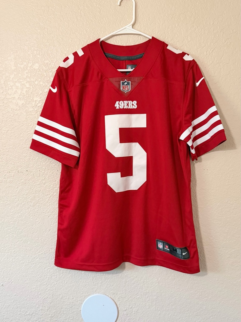 Nike Red and White San Francisco 49ers #5 Football Jersey
